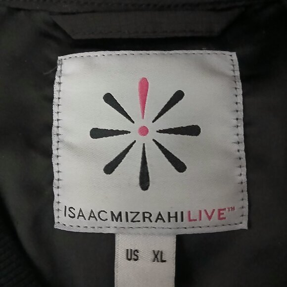 Isaac Mizrahi Live Bomber Jacket XL Black Lace Full Zip Sheer Sleeve - Picture 9 of 10